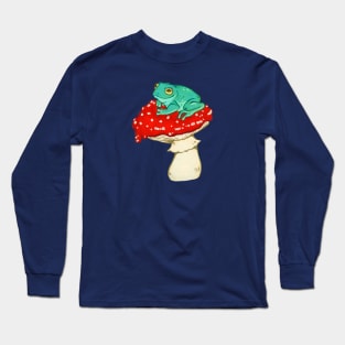 Frog on a Mushroom Long Sleeve T-Shirt